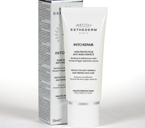 Esthederm tratamiento solar alta protección SPF50+ rostro y cuerpo protección celular pieles intolerantes fototipos claros