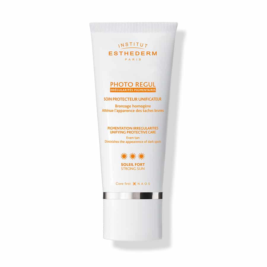 Esthederm Primer Solar Despigmentante regula pigmentación y unifica bronceado en rostro, cuerpo y escote