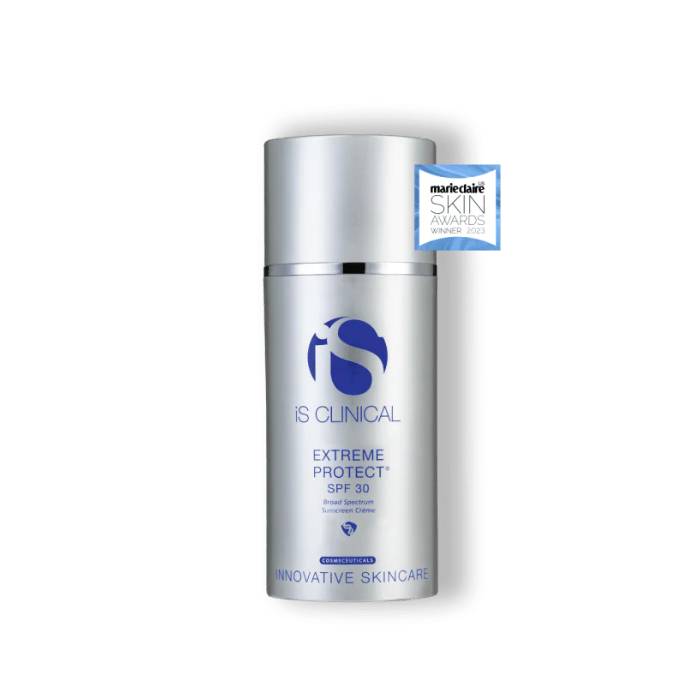 IS Clinical Extreme Protect SPF 30 protector solar UVA/UVB con óxido de zinc y antioxidantes microencapsulados
