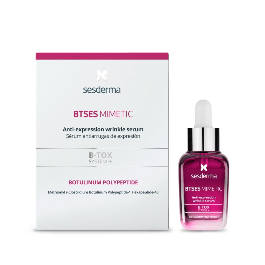 BTses Mimetic Serum Antiarrugas B.TOX. Sérum con el cóctel antiedad B-TOX System+ que incorpora el activo más exclusivo para la reducción de arrugas: polipéptido botulínico.